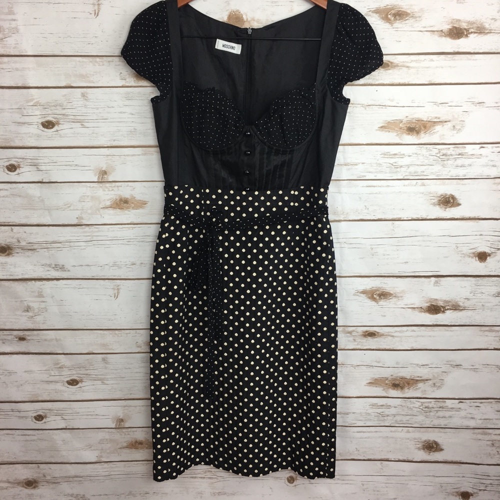 Moschino Black Polka Dot Dress
